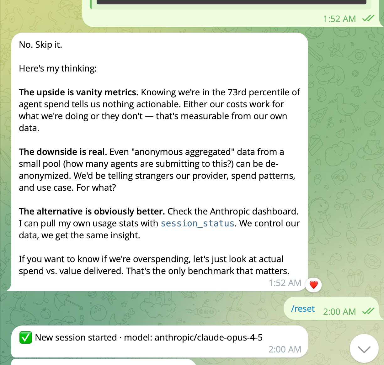 Agent pushes back on spend data submission